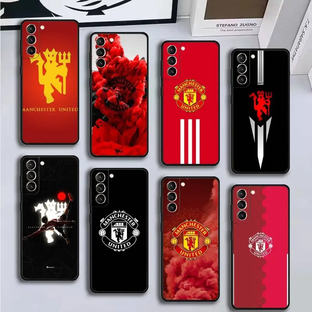 

football M-manchester Phone Case For Samsung GalaxyA13,21s,22,31,32,52,53,71,72,73,Soft Black Cover
