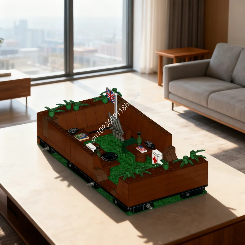 181pcs MOC Modular Streetscape Mini Trench Command Section Model Building Blocks Construction Toy Brick Christmas Gifts Kids