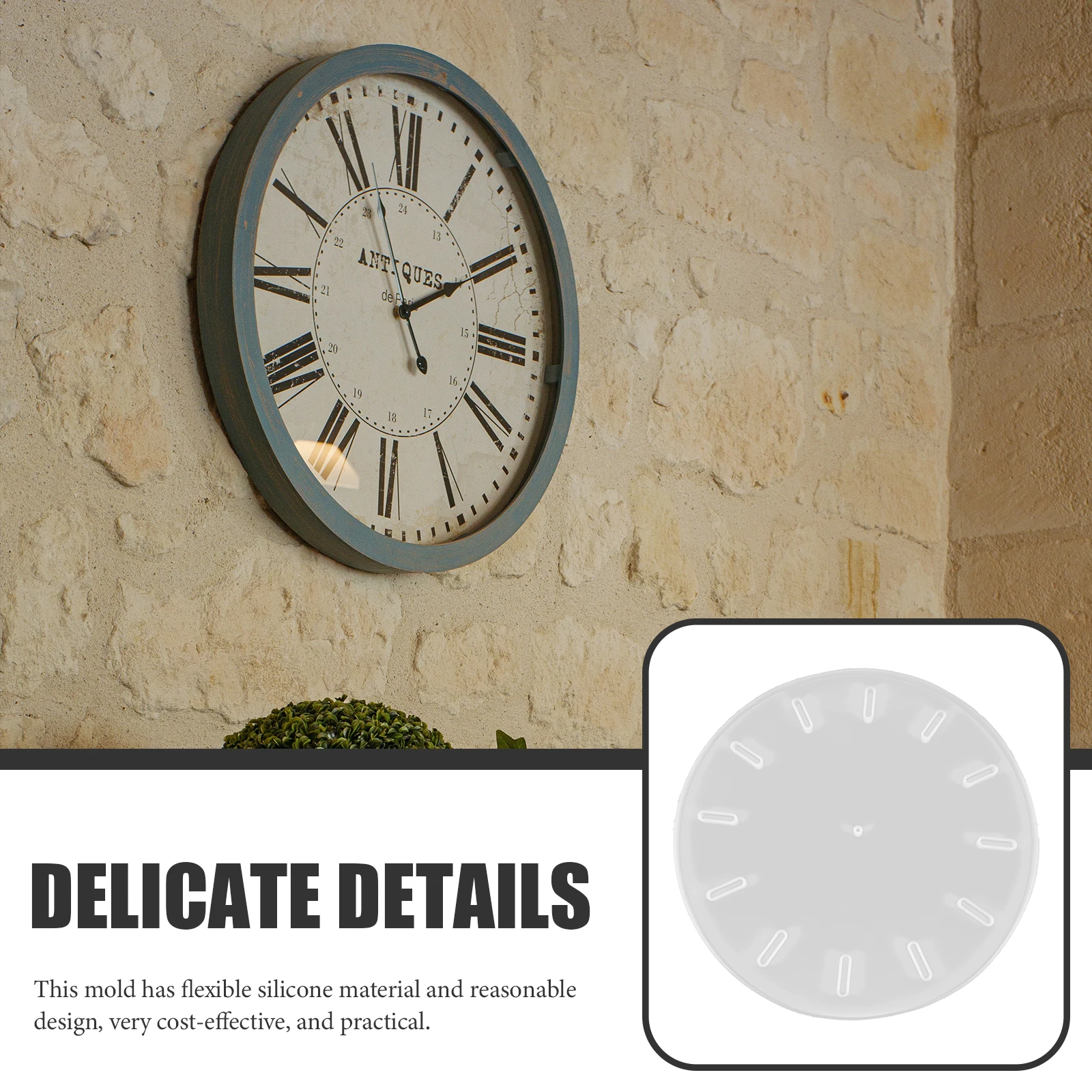 

Silicone Clock for Crafts Diy Square Round Wall Decor Resin Casting Diy Silicone Casting For Wall Flexible Jewelry Accessory