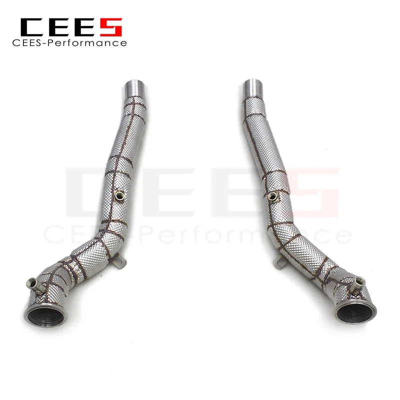 CEES Downpipe With Heat Shield For Ferrari California T 3.9T 2012-2018  Downpipe without catalyst Car Exhaust Pipe