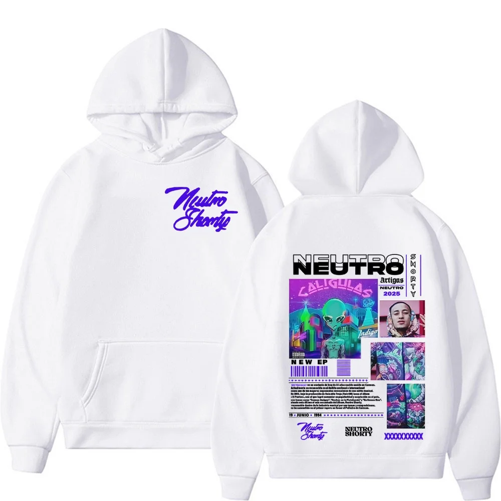 Rap Singer Neutro Shorty Album Tour 2025Autumn/winter Men's Women's Hip-hop Fashion Oversized Pure Cotton Sportswear Street Wear