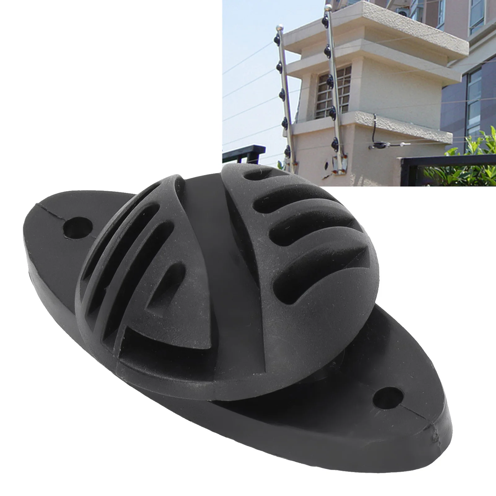 Hemispherical Insulator High Voltage Resistance Strong Insulation Galvanized Steel PP Electric Fence Insulator for Farm view 5