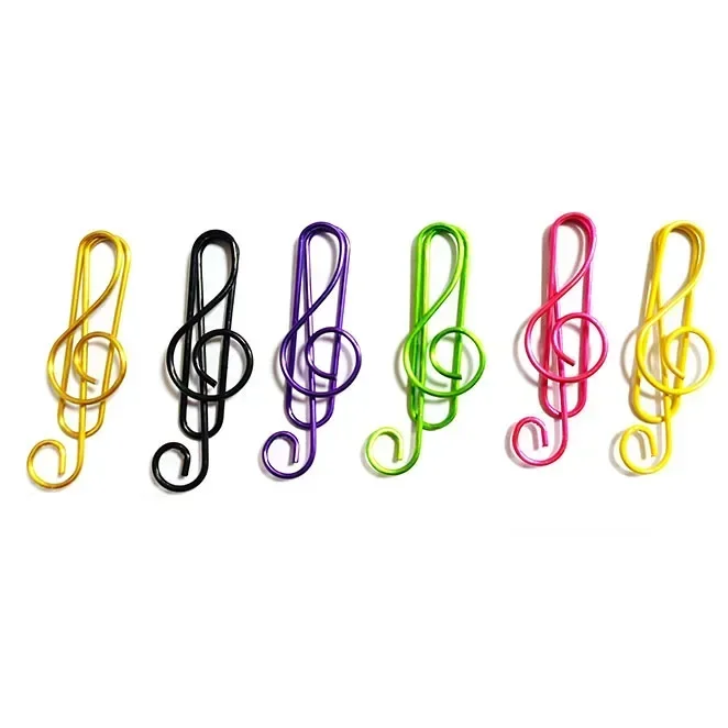 New 30/50/100pcs Colorful Music Note Shaped Paper Clips Decorative Colorful Decor For Office Bookmark Stationery Paper Clip