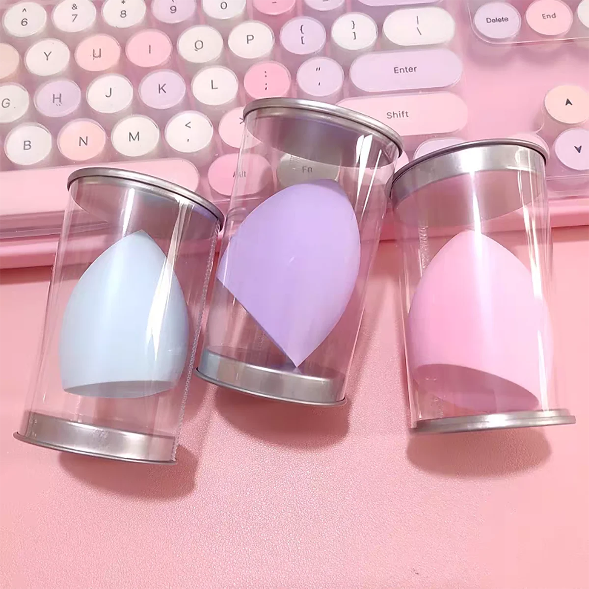 ฟองน้ำแต่งหน้า 3/8 ชิ้น ฟองน้ำเกลี่ยรองพื้น พัฟแต่งหน้า ฟองน้ำรองพื้นแบบแป้ง พัฟแป้งสำหรับผู้หญิง อุปกรณ์แต่งหน้า เครื่องมือแต่งหน้า