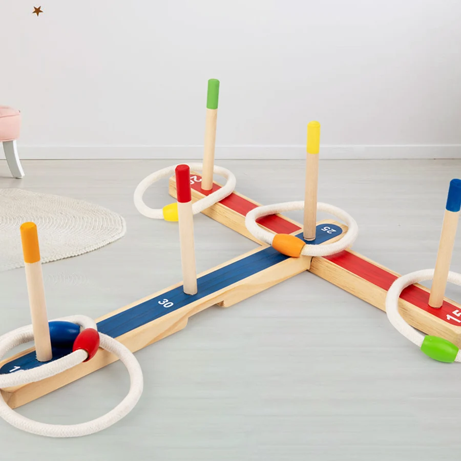 Jeux de Puzzle éducatifs Montessori, anneau de couleur assortie, lancer d'anneaux, jouets de fête pour enfants, garçons et filles, nouvelle collection 2025