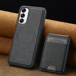 Etui S25 S24FE Funda for Samsung Galaxy S23 S22 S21 S25 Ultra S25+ S20 S23 FE S22+ Plus 5G Luxury Magnetic Card Slot Phone Case