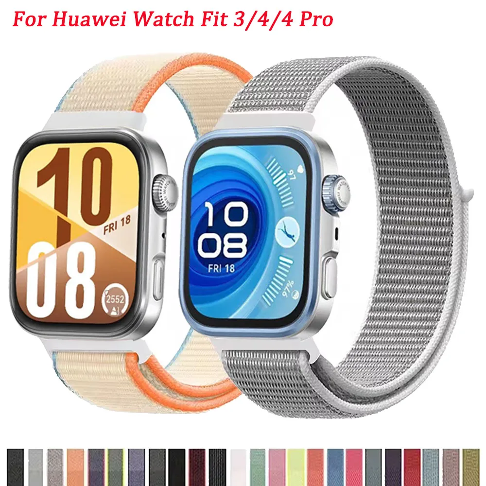 Weiche Nylonschlaufe für Huawei Watch Fit 4/Fit 4 Pro Sport, austauschbares Armband für Huawei Watch Fit 3, verstellbares Armband Correa