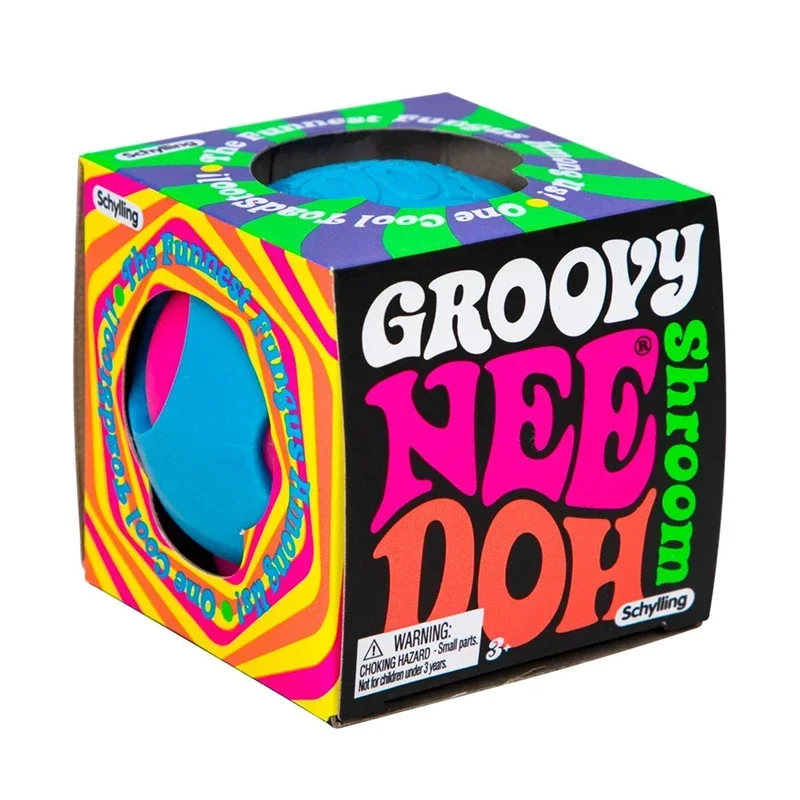 Needoh Groovy Shroom TPR Mushroom Super Solid Squish Anti Stress Fidget Squeeze Ball Office Relaxation Adults Anniversary Gift