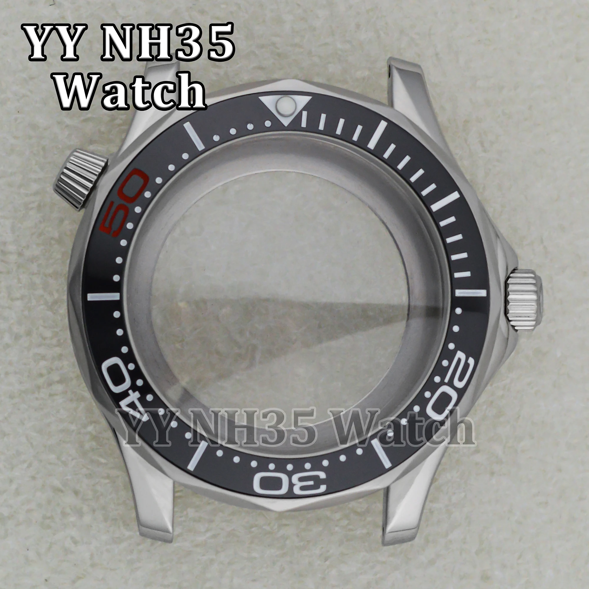 

41mm Watch Case NH35 Case for Seamaster 300 Watch Accessories Solid Stainless Steel 10ATM Waterproof Case fit NH35/NH36 Movement