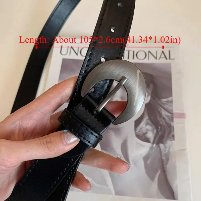 Modieuze designer damesriem Luxe zwarte maan tailleriem PU-leer Casual kleding Jeansriem Streetwear
