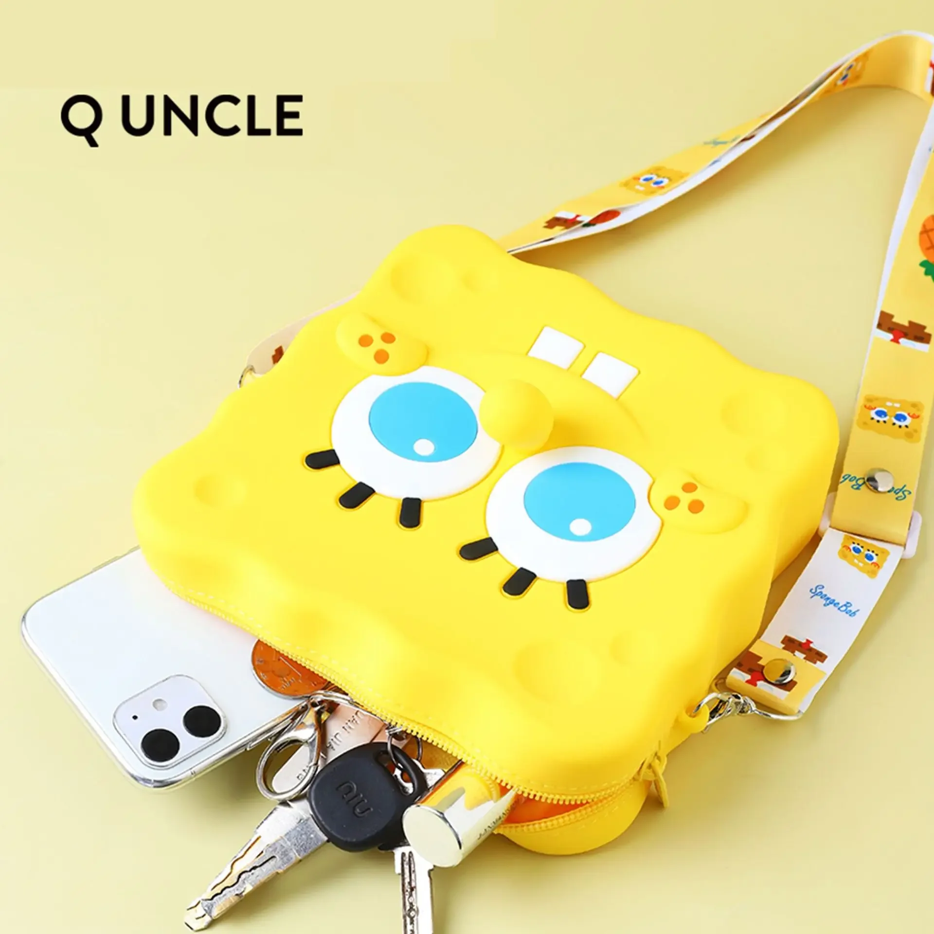 New Original cartoon SpongeBob SquarePants Kids PU Backpack Mini Schoolbag Girl and Boys Cute Shoulder Bag