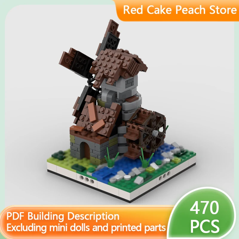 

Модель городской улицы MOC, строительные блоки, мини-деревня, ветряная мельница, модульная технология, детские праздничные подарки, конструктор, игрушки для сборки