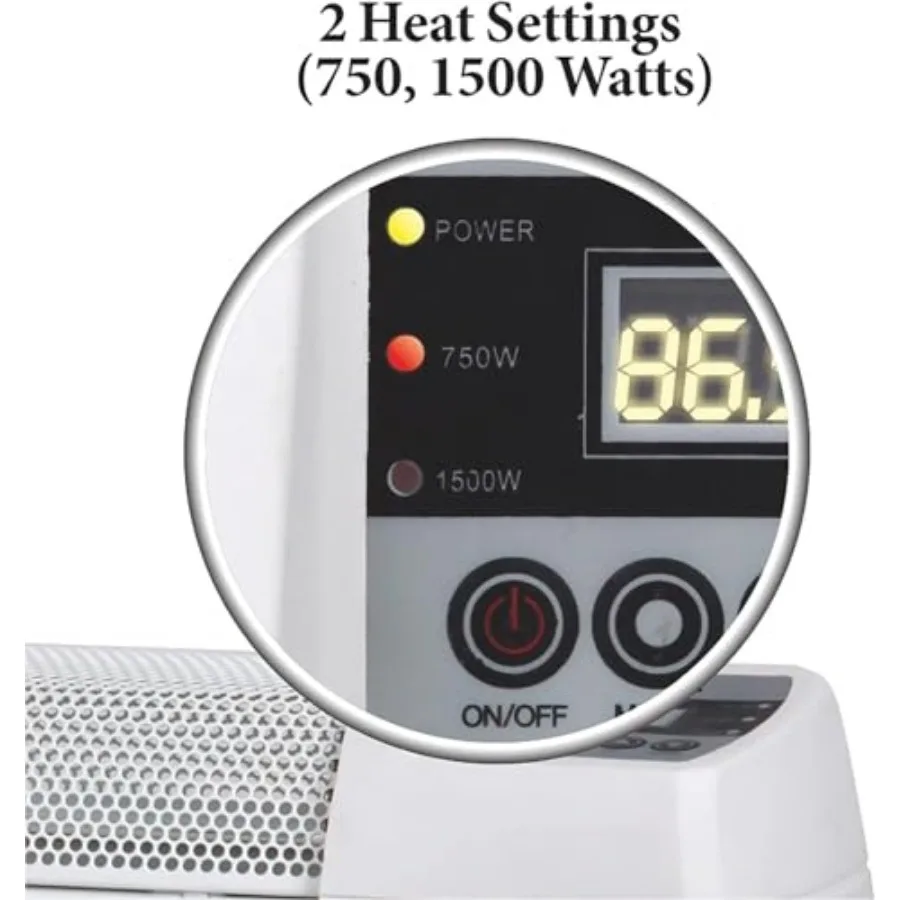 Aquecedor de convecção de rodapé de 30 polegadas com termostato digital para uso doméstico e de escritório Aquecedor elétrico silencioso com ajustável