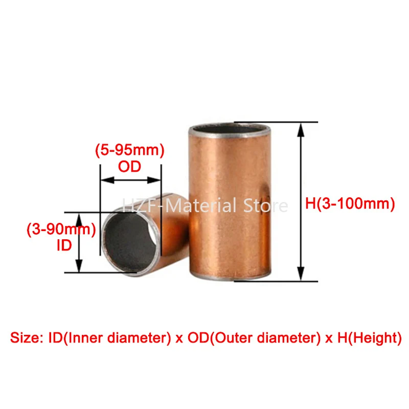 1-5pcs SF-1 Composite Copper Sleeve ID 25-90mm Oil-Free Self-Lubricating Bearing Bushing OD 28-95mm
