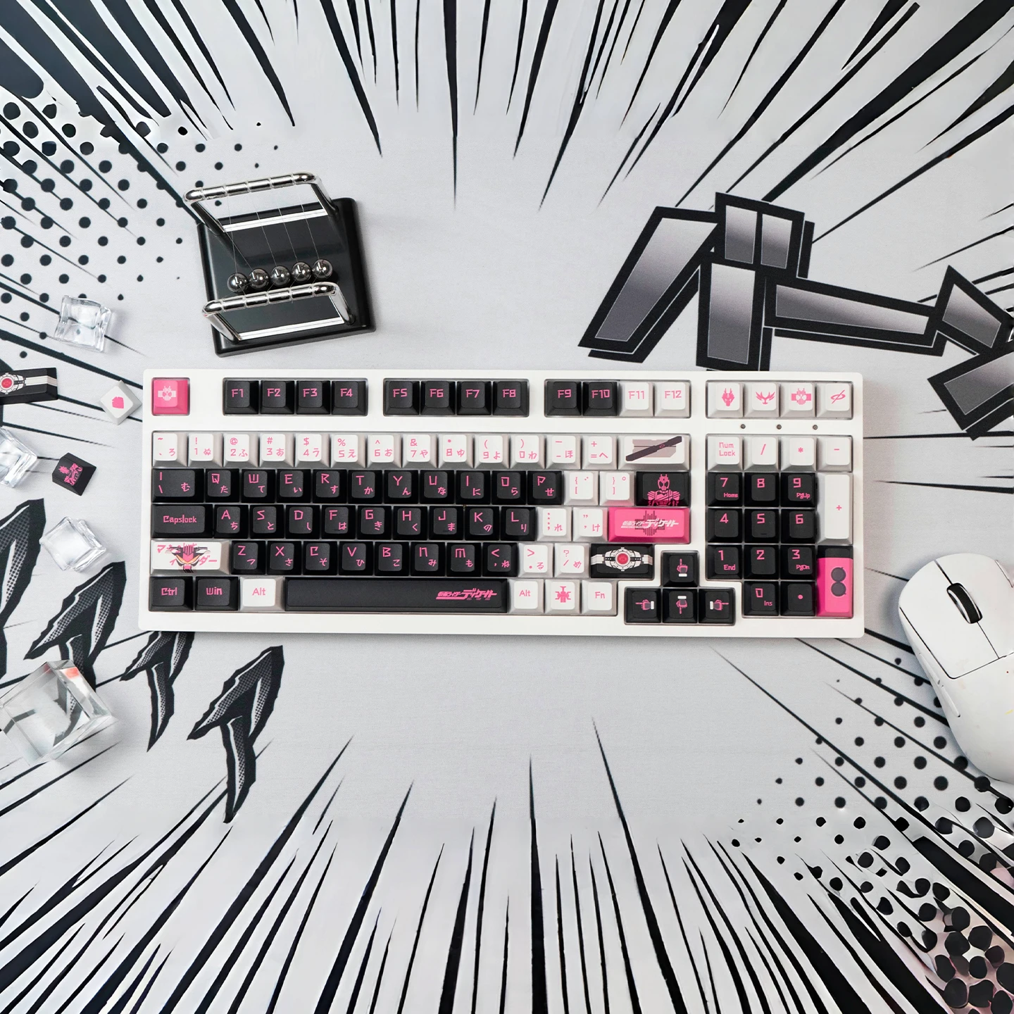 129 Keys Kamen Rider Decade Keycaps High Value Boys Gift Peripheral 2D PBT Hot Sublimation Chreey Mechanical Keyboard Key Caps