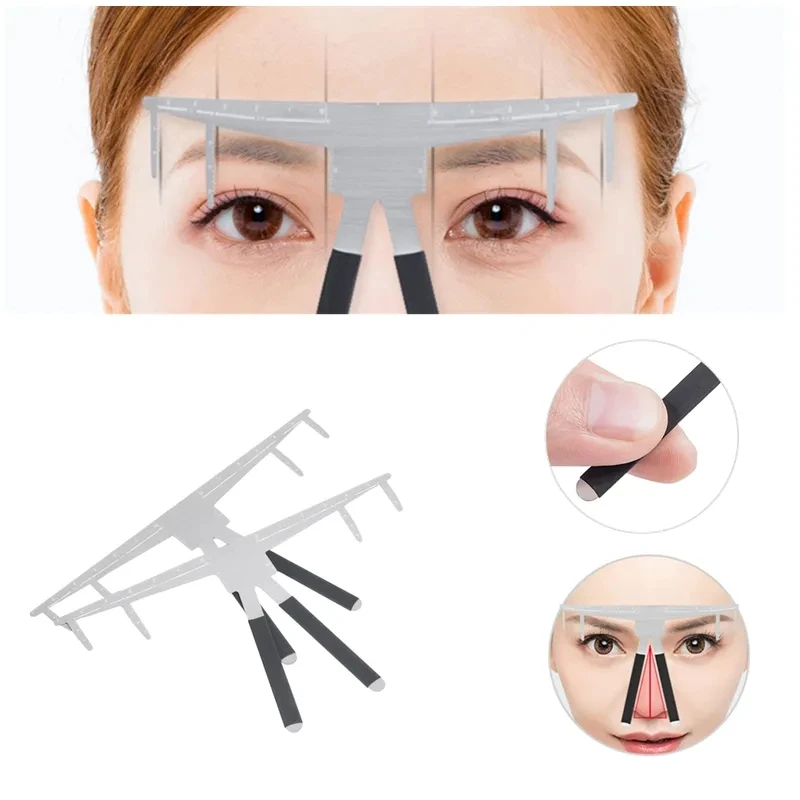 

1pcs Microblading Eyebrow Tattoo Stencil Ruler Three-point Positioning Balance Caliper Brow Ruler Makeup Measurement Good