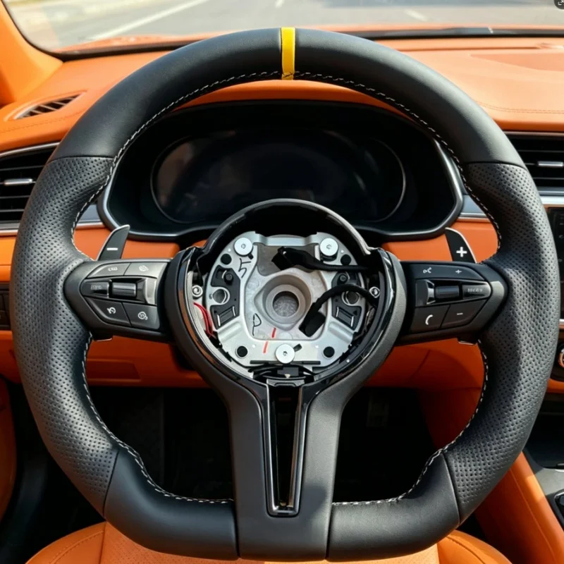Car Steering Wheel Microfiber Leather F01 F06 F10 F11 F15 F20 F22 F30 F31 F32 F36 E90 X3 X4 X5 M5 M6 Accessories For BMW M3