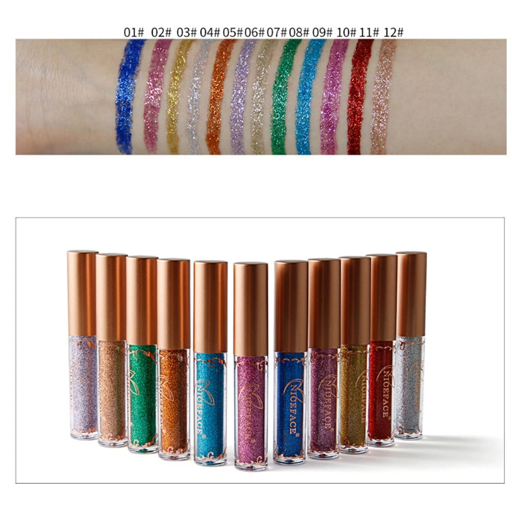 

Colorful Diamond Eyeliner 10 Metallic Shiny Shadow Pearlescent Pen Fast Drying Silky Nib European Style Eye Makeup