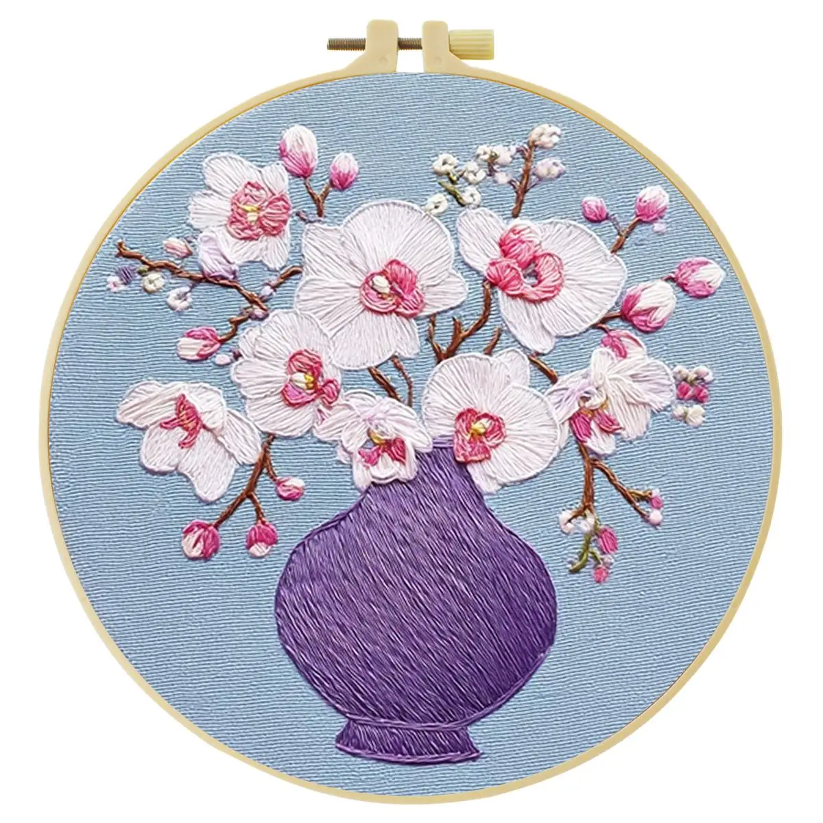 1 Stück 20X20CM/15X15CM 7,87/6,3 Zoll Pflanzen - Blumen Stickerei Starter-Kit DIY-Kit DIY-Stickerei-Set Handarbeiten Nadelkunst – Detail 4