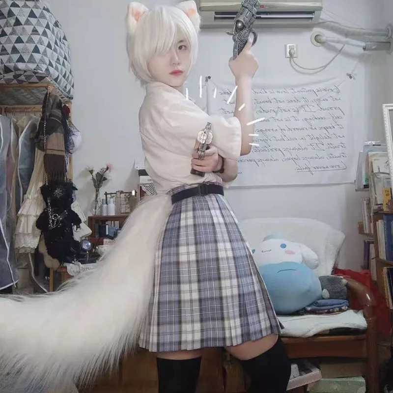 Wolf tails cosplay performance props anime fox tails hair simulation beast ears tail set Ears and tails
