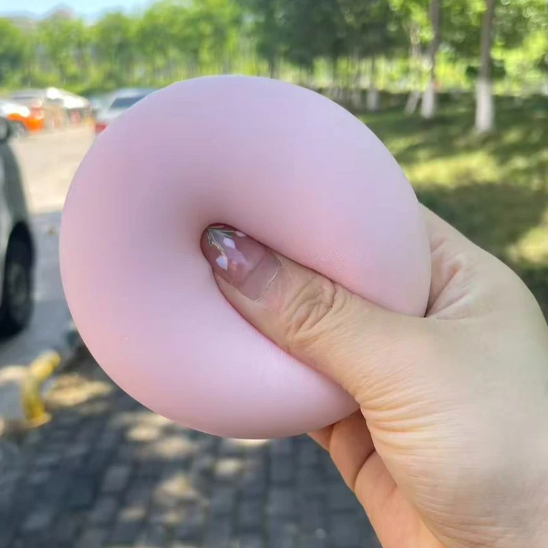Soft Pink Bread Squeeze Squishy Toy Super Fake Food Mantou Slow Rising Stress Squeeze Anti Stress Fidget Decompression Toy