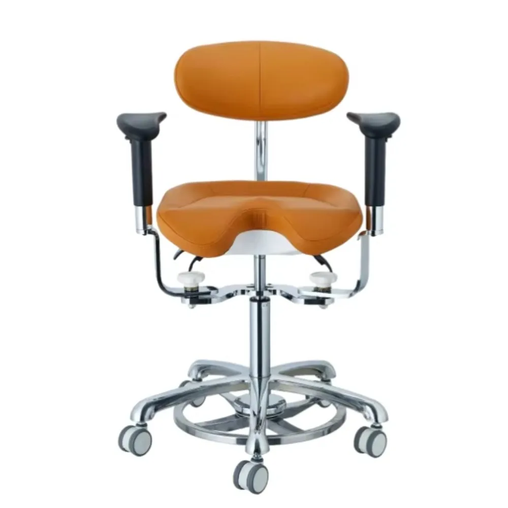Saddle Seat Double Armrests Dentist Chair Heavy-Duty Dental Stool Hospital Equipment Ultimate Ergonomic Combination Providing