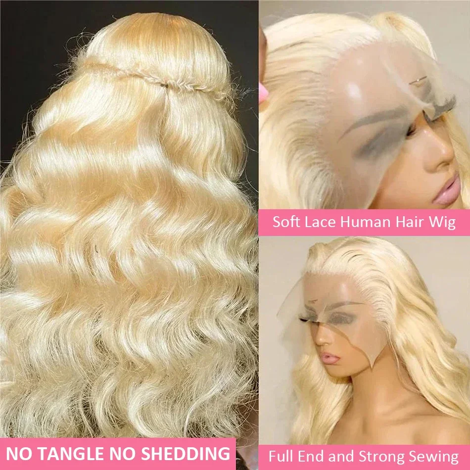 250% Dentisy 613 Honey Blonde 13x4 HD Transparent Body Wave Lace Frontal Human Hair Wig 30 36 Inch 5x5 Lace Front Wigs for Women