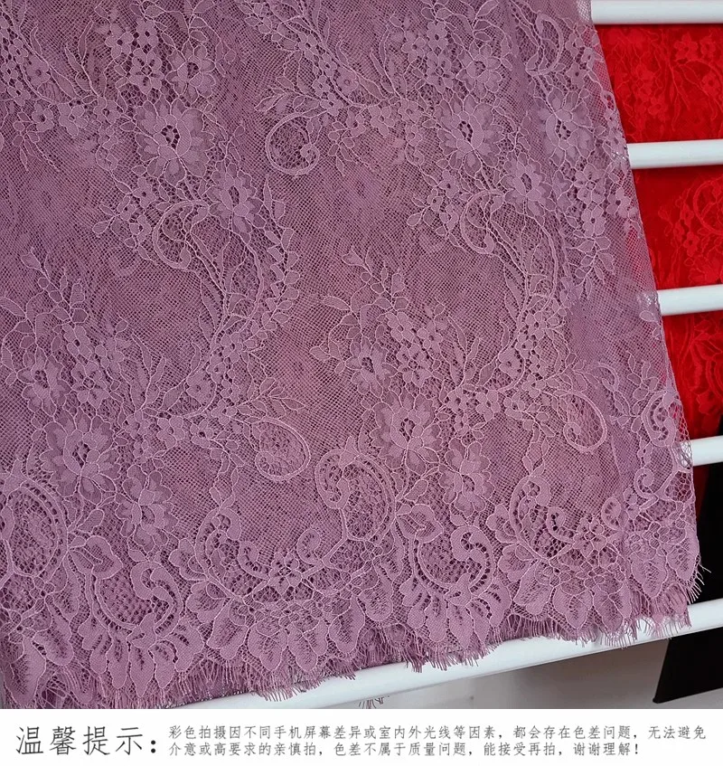 Colored Eyelash Lace Fabric Clothing Wedding Dress Sexy Hollow Fabric Making Fabric image 3