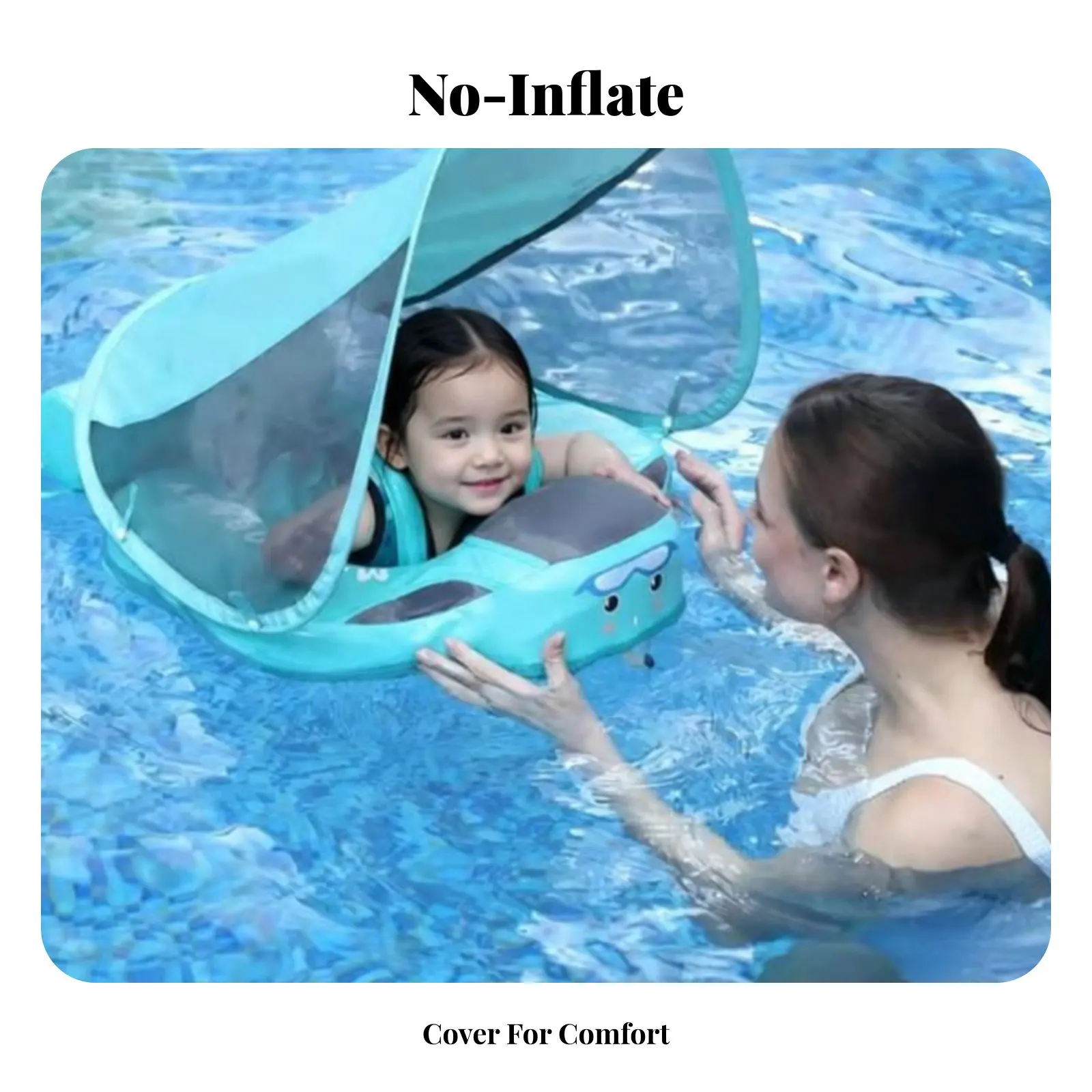 Infant Swimming Float, Inflatable Sunshade Ring, Cartoon Design, Thermoplastic Polyurethane, New