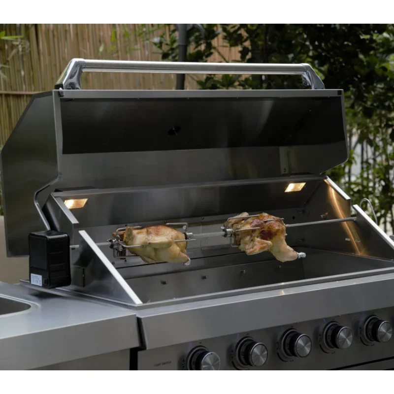 BBQ Island Outdoor Kitchen Grill verniciatura a polvere nera isola da cucina all'aperto