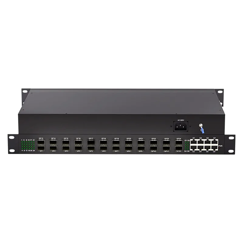 Gigabit SFP Media Converter 16 24 Port with 8 10/100/1000M RJ45 Unmanaged Aggregation Fiber Optical Switch