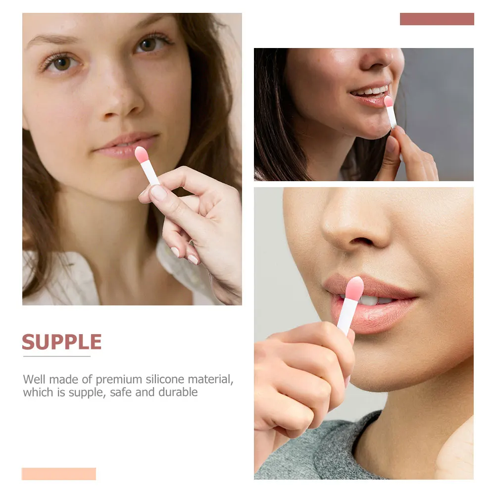 

Silicone Lip Set Pink Smudge Stick Applicators Lip Scrub Lipstick Brush Tools Brushes Tools Lipstick Hygienic Makeup Kit
