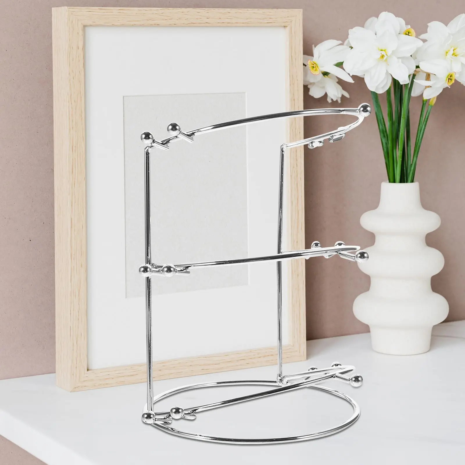 

Wedding Crown Headband Display Rack Crown Stand Holder Headwear Hairband Storage Headbands Three-Tier Metal Stand Organizer NEW