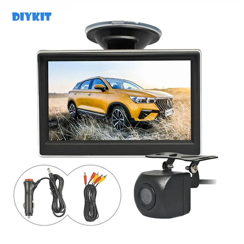 DIYKIT 5inch AHD IPS Car Monitor 1280x720 HD 170 Degree Starlight Night Vision Backup Camera Vehicle Reverse for Car SUV MPV RV