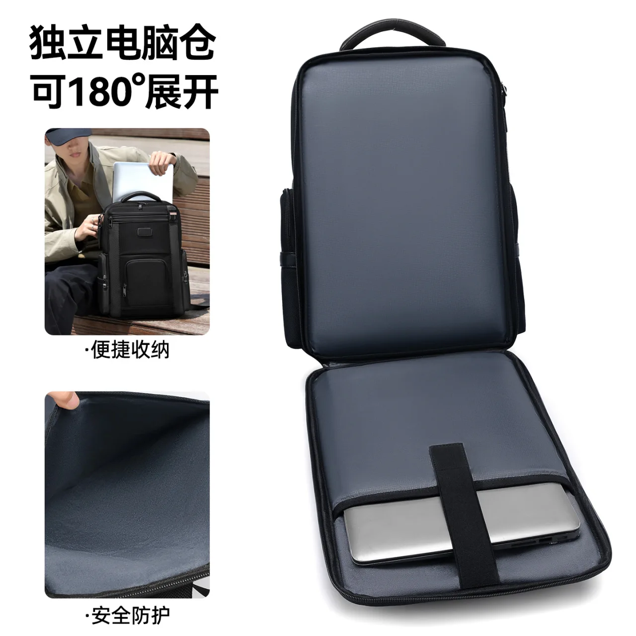 High End Business Backpack Men Large Capacity Laptop Travel Commuter Casual Daypack Outdoor Rucksack