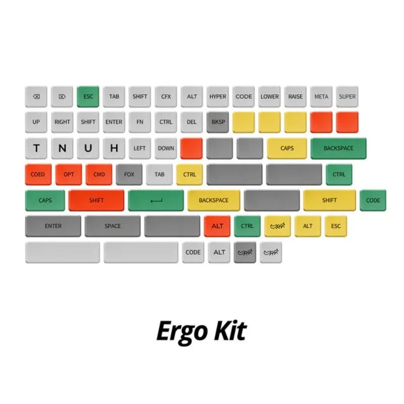 CHOSFOX CFX Keycaps Low Profile Kailh Choc Artisan  Key Caps Ultra Thin PBT All-in-one Key Caps Mechanical Keyboard Accessories
