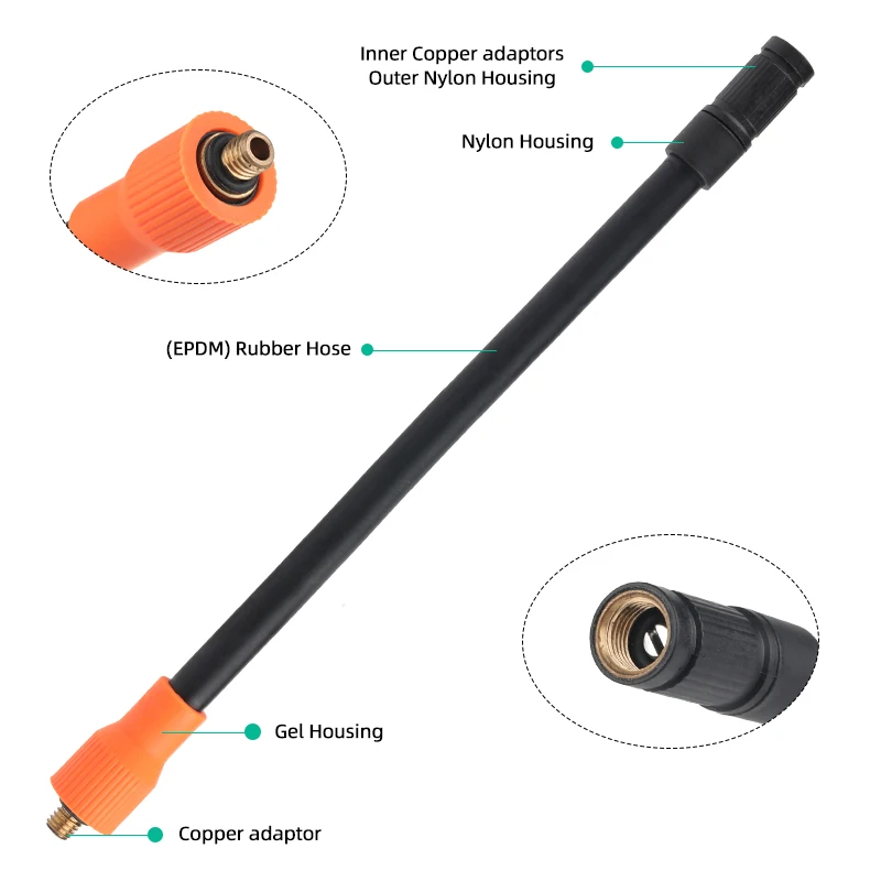 Bicycle M6 Threaded Hose for Air Inflator to Pump 8V1 Schrader Items 20/30/50CM EPDM Pipe Electric Pump Tire Inflator Connector