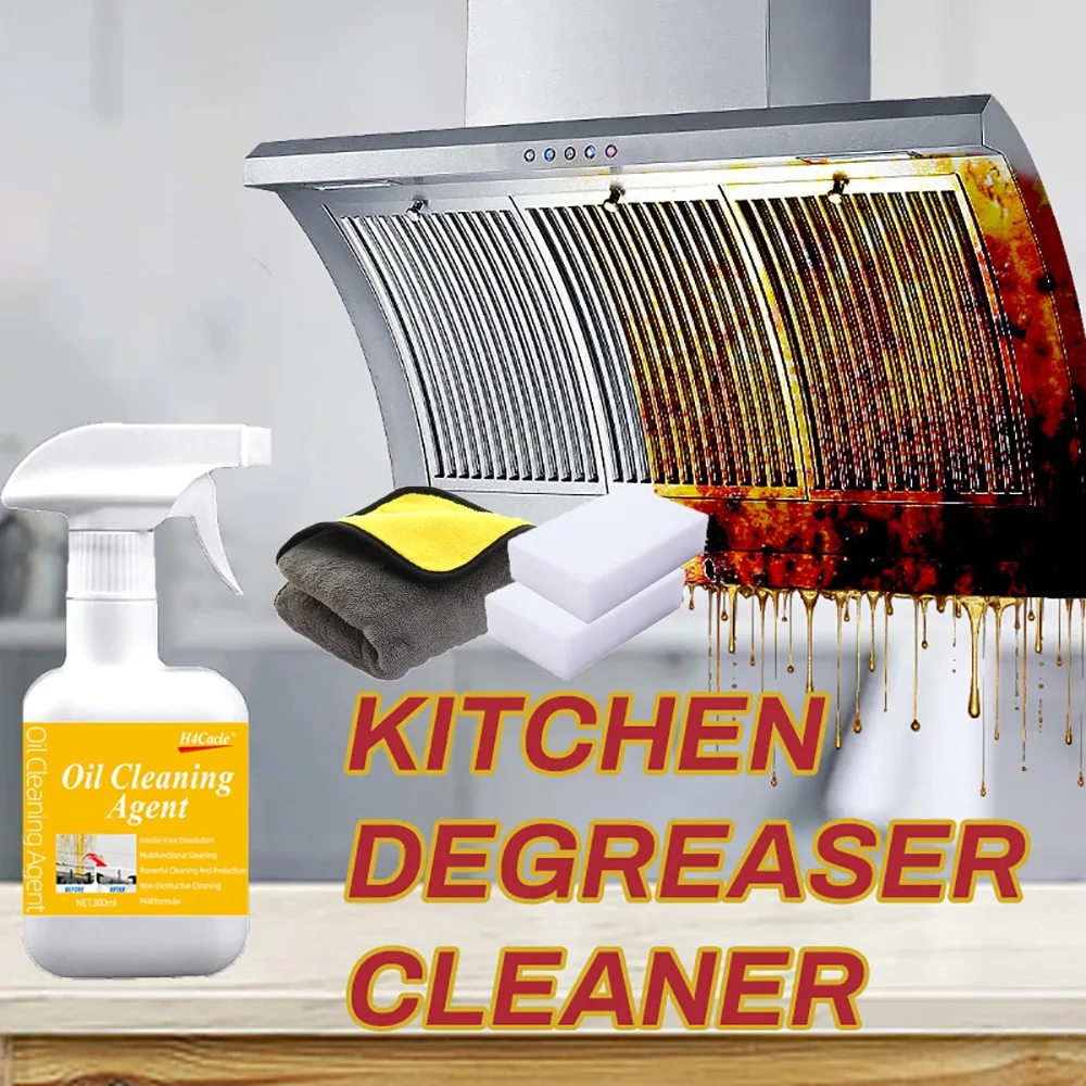 Heavy Oil Cleaner Powerful Kitchen Oil Stain Degreaser Oil Stains Remover Cleaning Grills Ovens Home Cooktop Cleaning Spray