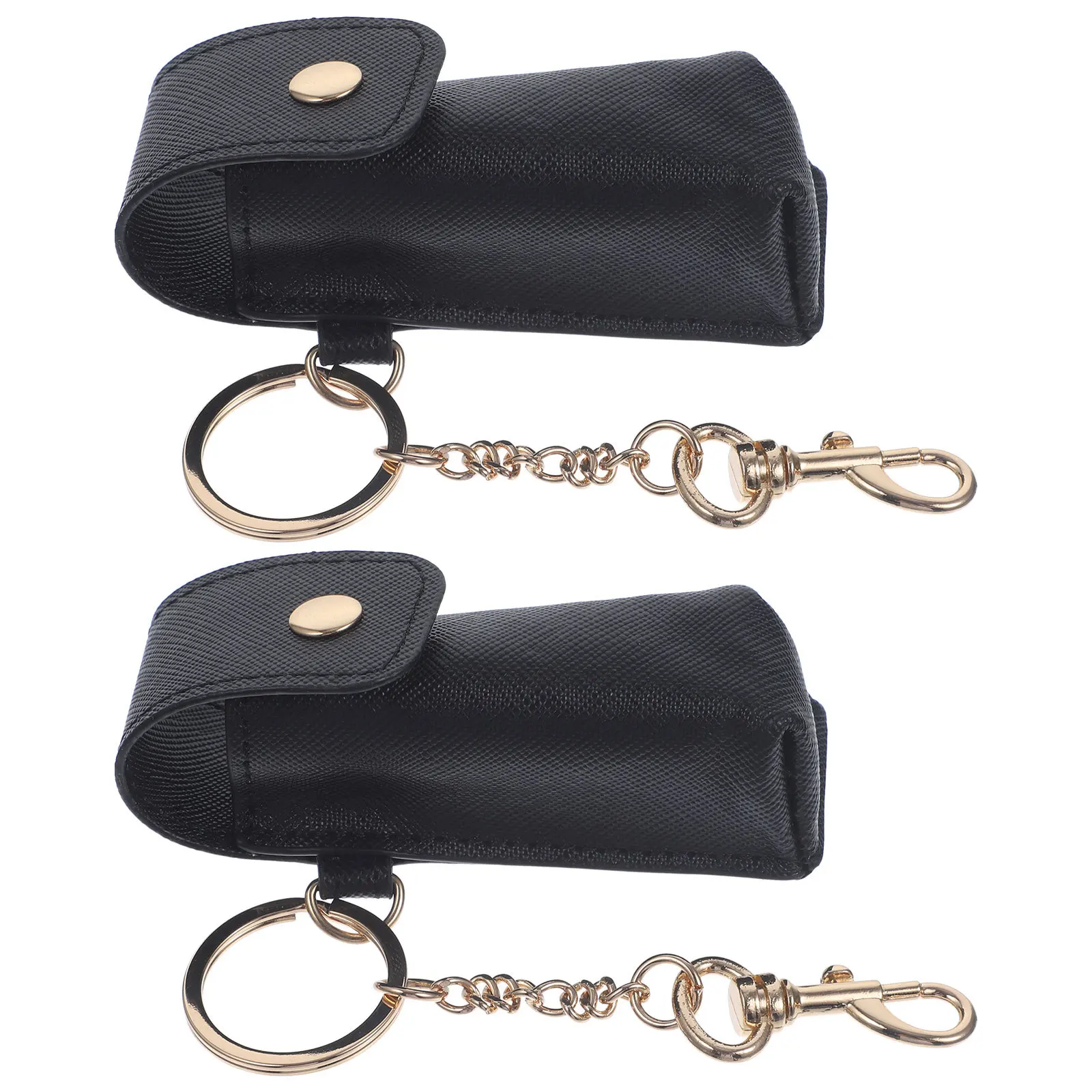 Porta portachiavi per rossetto da 2 pezzi Robusto clip per balsamo per labbra Custodia per organizer per donna Porta rossetto per donna nera