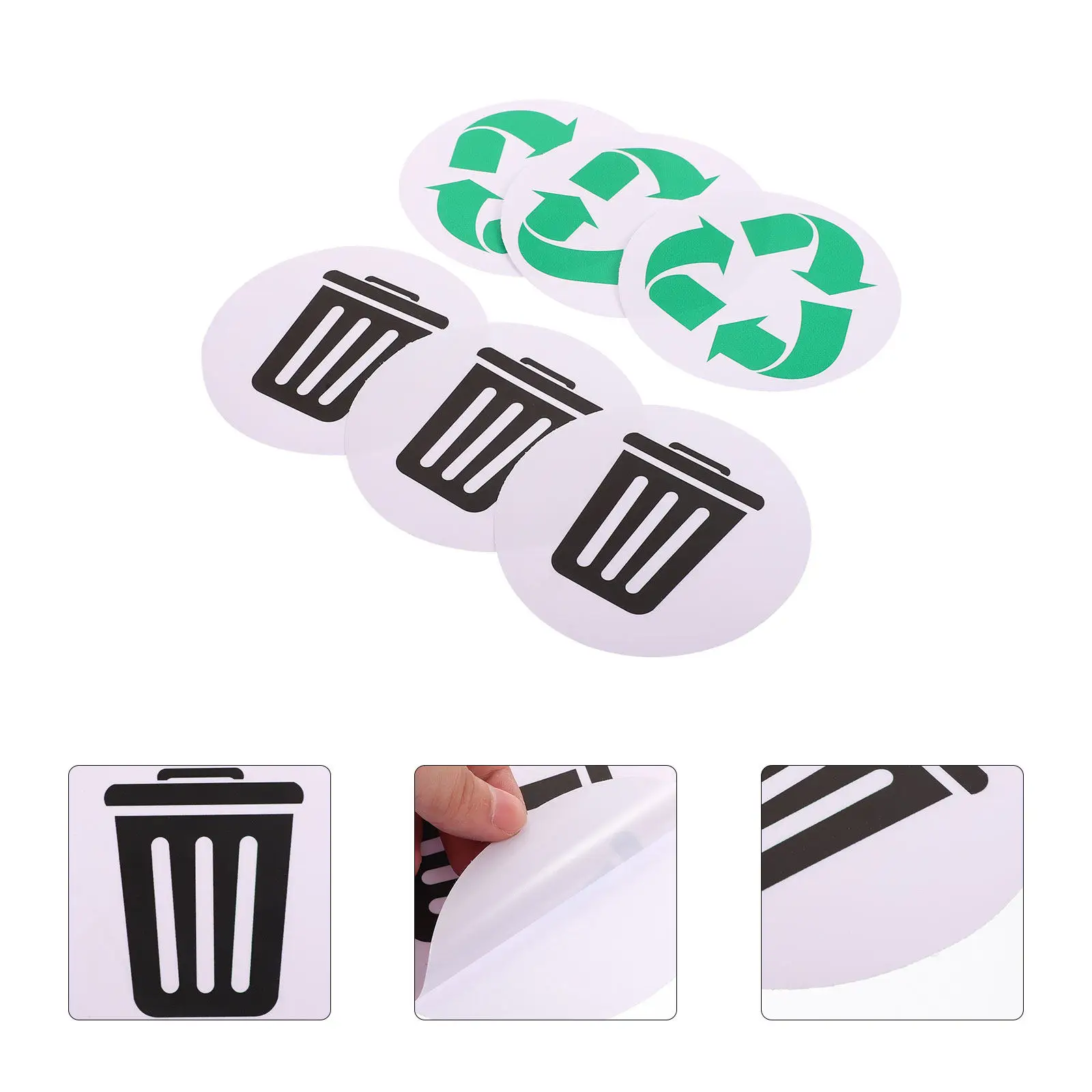 

6Pcs Garbage Classification Labels Waterproof Recyclable Trash Bin Stickers for Effective Waste Sorting At Home Office School