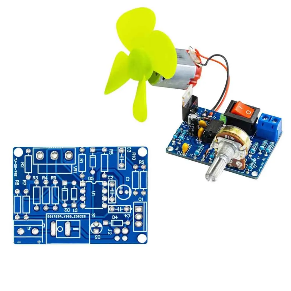 DC Motor Speed Controller Circuit Kit LM358 PWM Pulse Width Modulation Stepless Speed Regulation Electronic Soldering Training