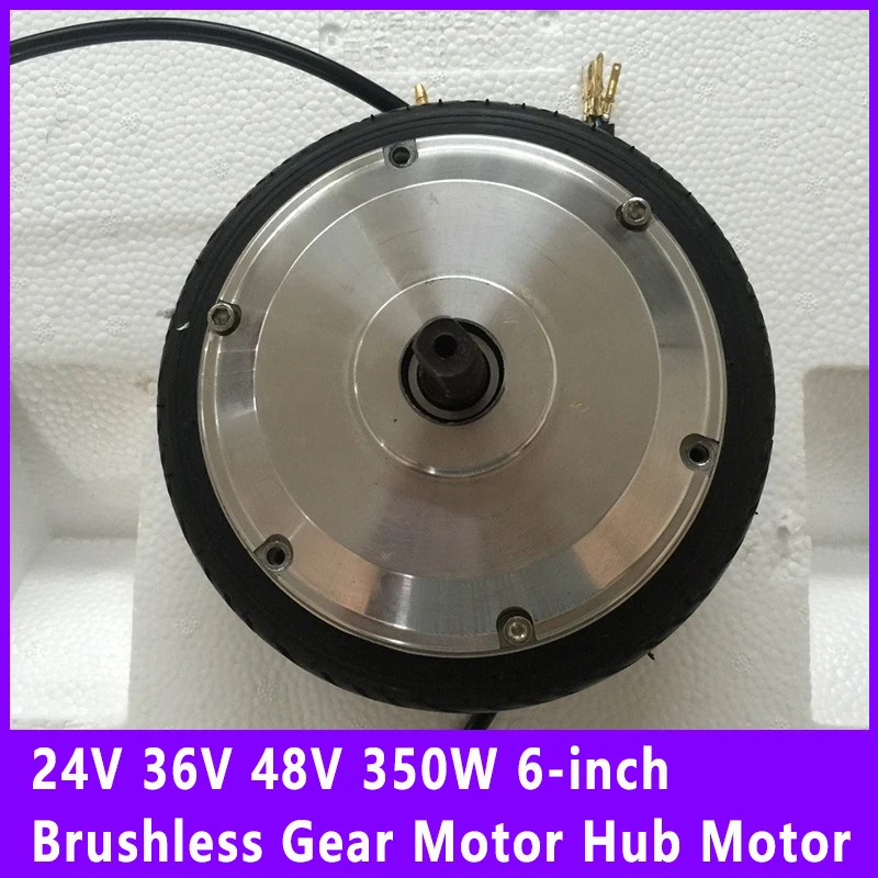 

24V 36V 48V 350W 6-inch Brushless Gear Motor Hub Motor Dual output shafts Stroller Bumper Car Drift Car Motorcycle Motor