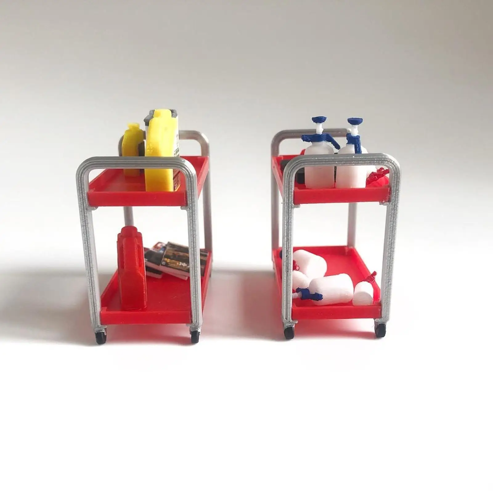 Plastic Tools Trolley Model Accessory for Car Garage Diorama Collectible Miniatures Table Decor Vehicle Toy