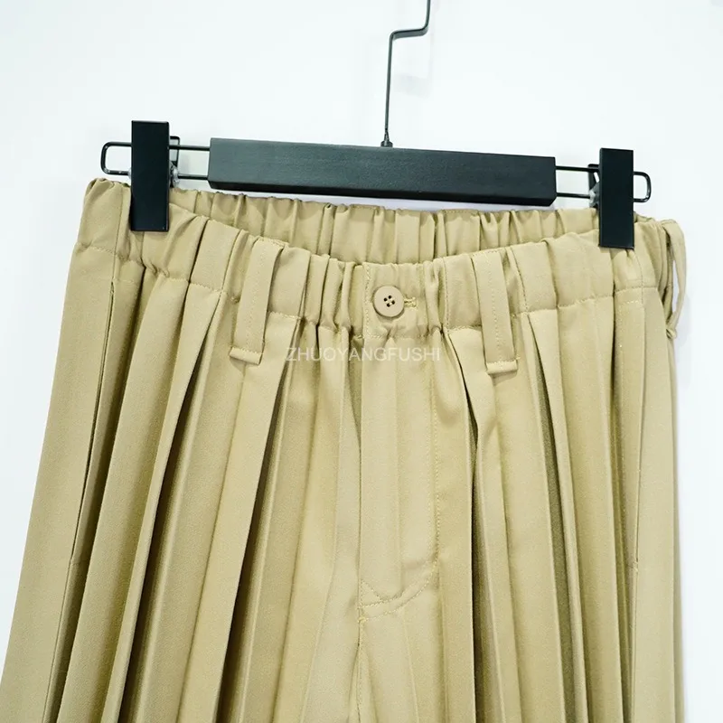 Miyake Pleated Plisse Pants Men's 2025 Miyake Wind Handmade Organ Pleat Straight Pants Men's Spring Fall Loose Casual Pants
