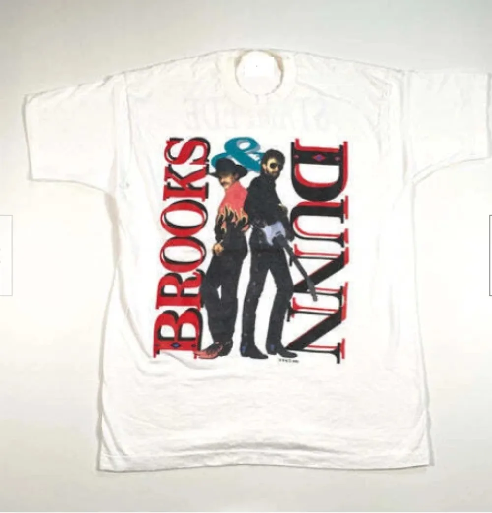 Camiseta retro de música country de la gira Stampede de Brooks and Dunn de 1993, estilo casual urbano, manga corta