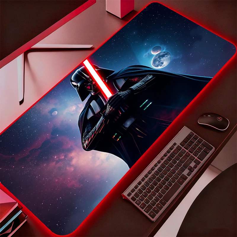 RGB Mouse Pad Star Wars Anime Carpe Large PC Gamer Computer LED Mausepad Keyboard Gaming Accessories Backlight Desk Mat