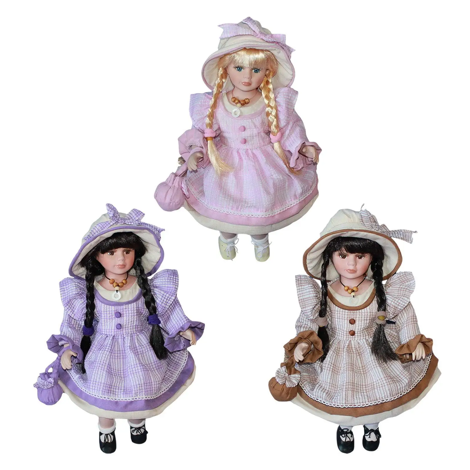 Miniature Porcelain Figure Standing Elegant Collection Collectibles Ceramic Doll for Girls Home Ornament Friend Table Decoration