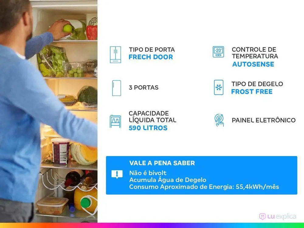 ثلاجة متعددة الأبواب خالية من الصقيع ، الصقيع