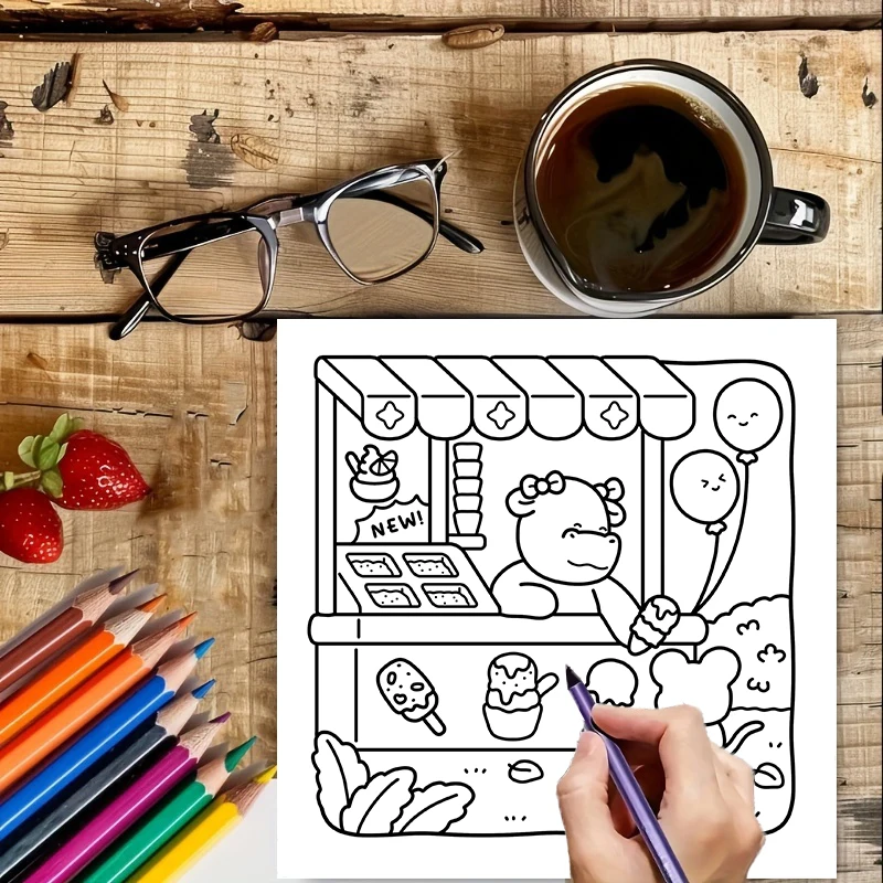 28-pagina's Calm Day kleurboek voor volwassenen |   Kleurboek, tekenbenodigdheden voor Kerstmis, Thanksgiving