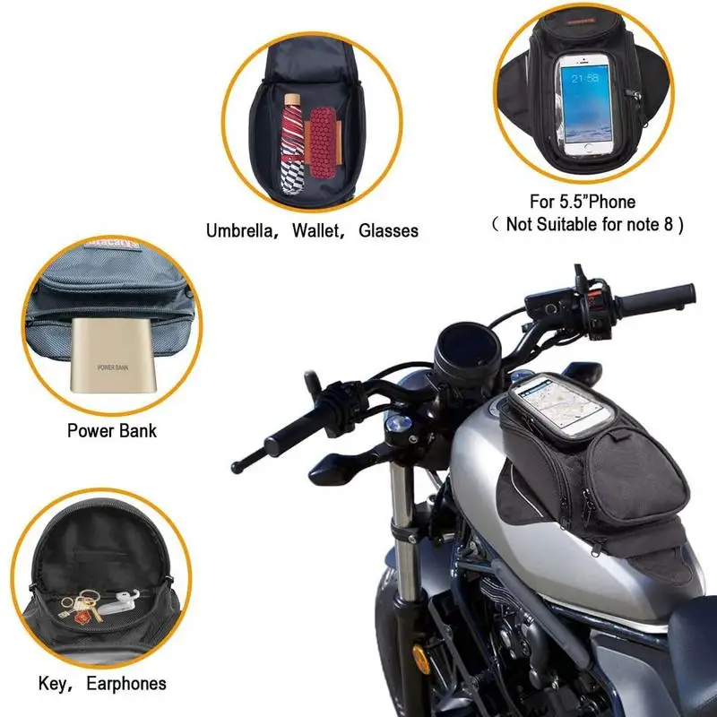 Motorbike Tank Bag Motorcycle tail bag With Super Strong Magnetic Motor Fuel Tank Side Bag waterproof motorbike tank top bag